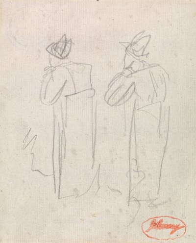 Due figure in piedi con cappelli alti da George Romney