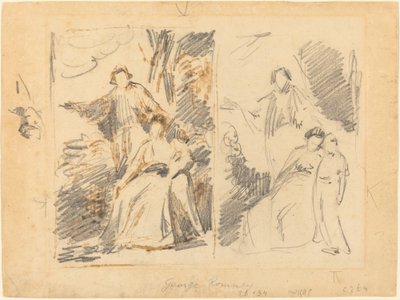 Due Studi per un Ritratto della Famiglia Warren da George Romney