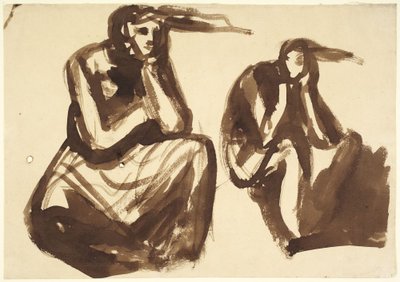 Due studi raffiguranti Medea mentre medita l