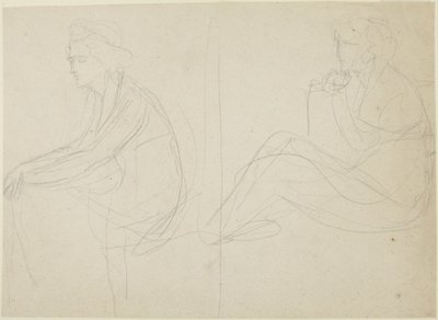 Due studi su una donna seduta da George Romney