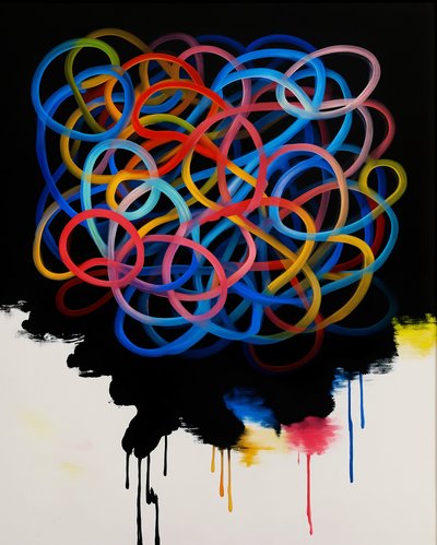 Tangled Harmony, 2025 (acrilico su tela) da George Rosaly