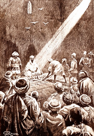 Deserto nubiano. Tribù del Sudan settentrionale. 1888 (incisione) da George Roux