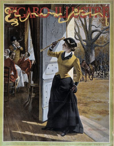 Donna in abito da caccia - in "Figaro Illustrato" di ottobre 1895 da George Roux