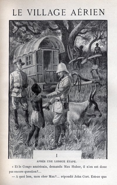 Illustrazione in "Il villaggio aereo" di Jules Verne da George Roux