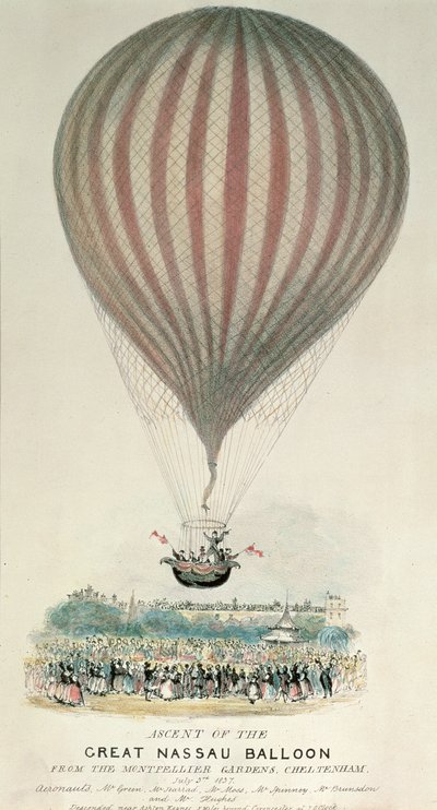 Ascesa del Grande Pallone Nassau, Giardini di Montpellier, 3 luglio 1837 da George Rowe