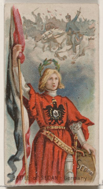Battaglia di Sedan, Germania, dalla serie Holidays N80 per sigarette Duke, 1890 da George S. Harris and Sons