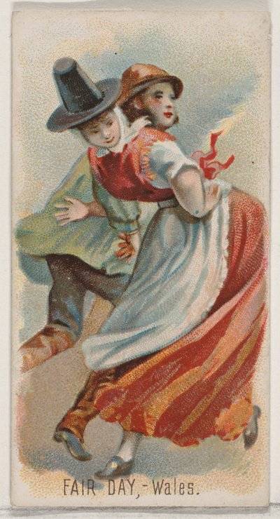 Giorno di Fiera, Galles, dalla serie Holidays N80 per sigarette Duke, 1890 da George S. Harris and Sons
