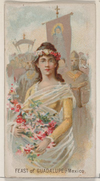 Festa di Guadalupe, Messico, dalla serie Holidays N80 per sigarette Duke, 1890 da George S. Harris and Sons