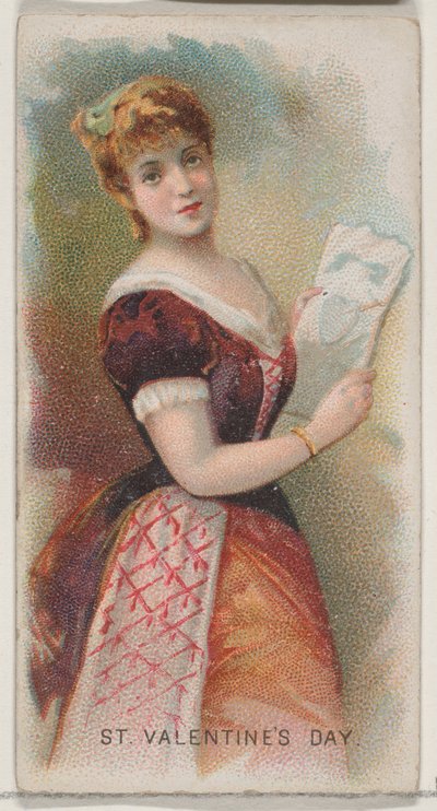 San Valentino, Stati Uniti, dalla serie Holidays N80 per sigarette Duke, 1890 da George S. Harris and Sons