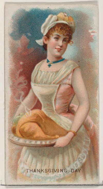 Giorno del Ringraziamento, Stati Uniti, dalla serie Holidays N80 per sigarette Duke,..., 1890 da George S. Harris and Sons