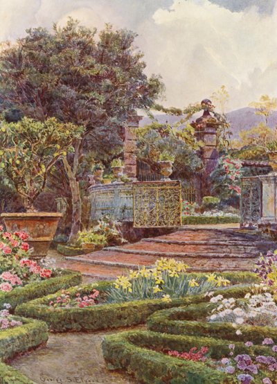 Giardini italiani: Il cancello del giardino, Villa di Caniparola da George Samuel Elgood