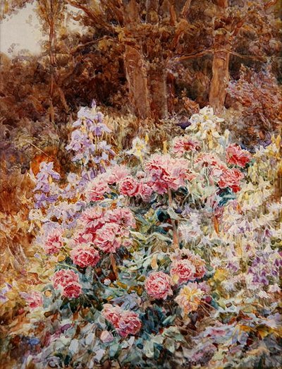 Peonie e Iris da George Samuel Elgood