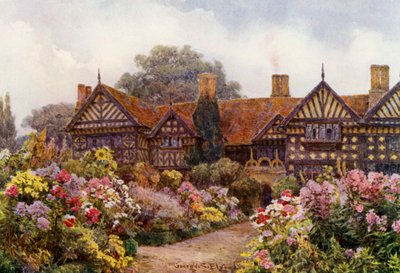 Speke Hall, Lancashire (litografia a colori) da George Samuel Elgood