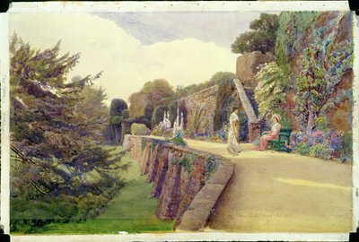 La terrazza al castello di Berkeley, Gloucestershire, 1887 da George Samuel Elgood