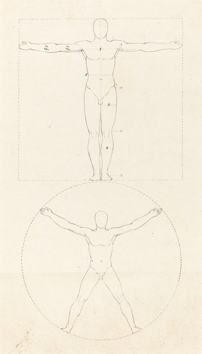 Cerchio e quadrato della figura umana da George Scharf after John Flaxman