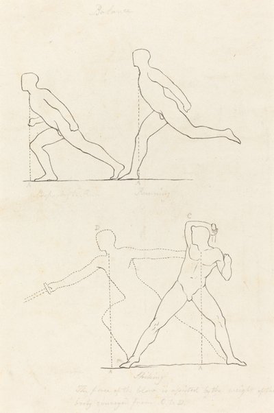 Prepararsi a correre; Correre; Colpire da George Scharf after John Flaxman
