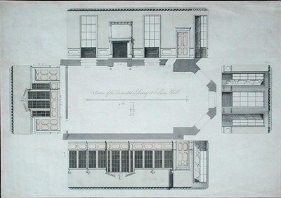 Sezione della Biblioteca Prevista a Cobham Hall, Kent da George Shakespeare