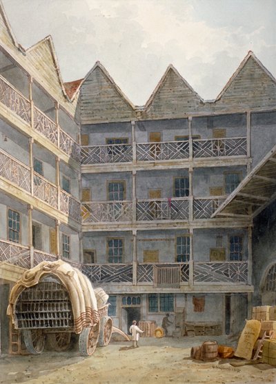 Veduta del cortile del Bull and Mouth Inn, St Martin
