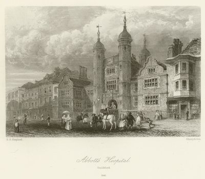 Ospedale di Abbotts, Guildford, 1840 da George Sidney after Shepherd