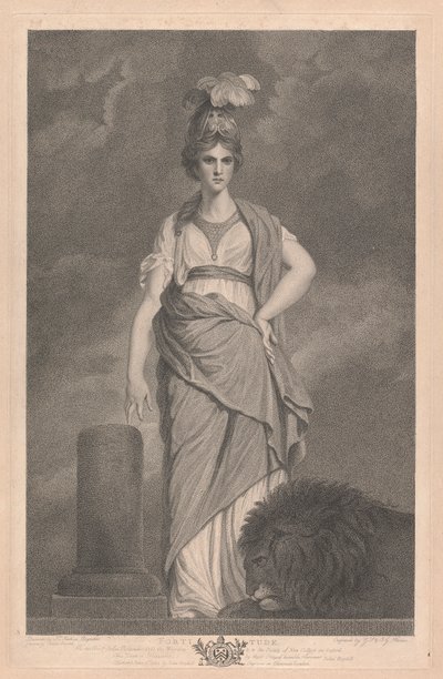 Finestra occidentale della cappella, New College Oxford: Le Virtù - Fortezza da George Siegmund Facius