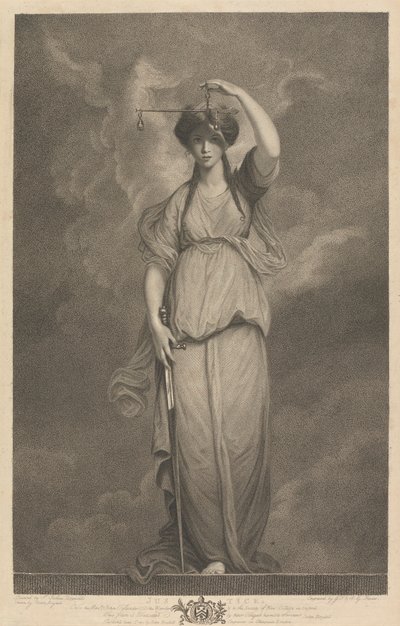 Finestra occidentale della cappella, New College Oxford: Le Virtù - Giustizia da George Siegmund Facius