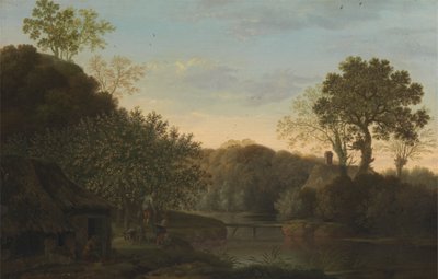 Paesaggio autunnale con raccoglitori di mele da George Smith