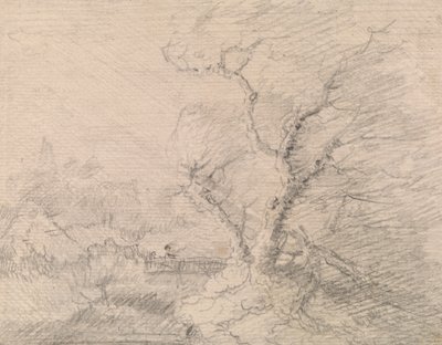 Paesaggio con Ponte Pedonale e Grande Albero da George Smith