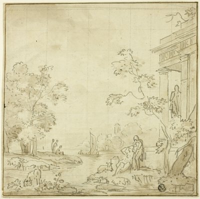Scena di porto con figure, Tempio da George Smith of Chichester
