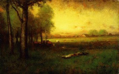Mucche al pascolo al tramonto da George Snr. Inness