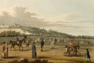 Rassegna delle truppe inglesi a Montmartre dal Duca di Wellington, 21 ottobre 1815, inciso da M. Dubourg, 1817 da George Snr after Scharf