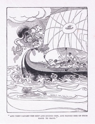E presero la nave e la guidarono, e la passarono di mano in mano, da Gli Eroi pubblicato da George Allen e Unwin 1929 da George Soper