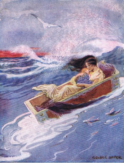 Via e fuori in mare fluttuavano la madre e il bambino, da Gli Eroi pubblicato da George Allen e Unwin 1929 da George Soper