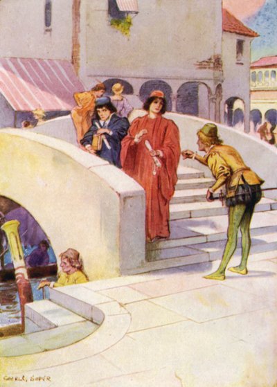 Bassanio mandò Gratiano dietro a Portia con l