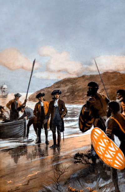Il primo sbarco del Capitano Cook a Botany Bay da George Soper