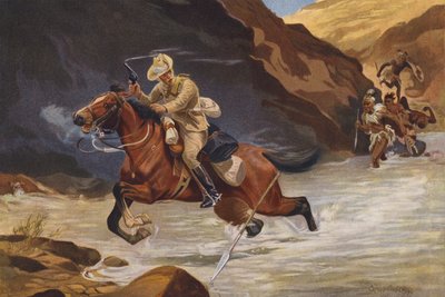 Corriere attaccato da guerrieri africani da George Soper