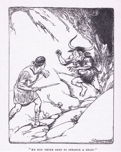 Non aveva mai visto una bestia così strana, da Gli Eroi pubblicato da George Allen e Unwin 1929 da George Soper