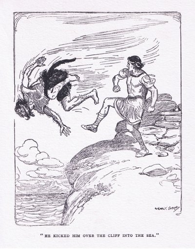Lo spinse giù dalla scogliera nel mare, da The Heroes pubblicato da George Allen and Unwin 1929 da George Soper