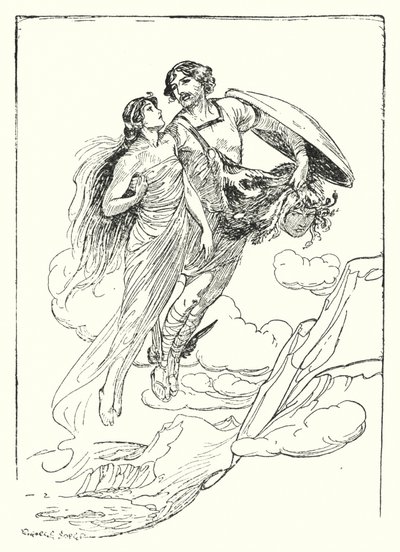 Perseo: "Perseo sollevò la sua bella Andromeda tra le braccia e fuggì con lei sulla cima della scogliera" da George Soper