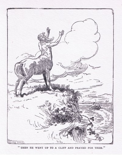 Poi salì sulla scogliera e pregò per loro, da Gli Eroi pubblicato da George Allen e Unwin 1929 da George Soper