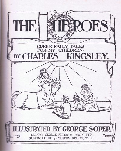 Progettazione della pagina del titolo, da Gli Eroi pubblicato da George Allen e Unwin 1929 da George Soper