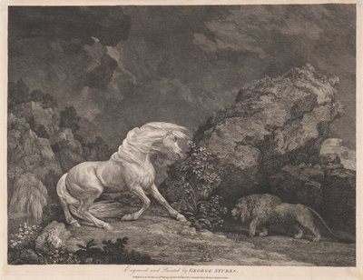 Un cavallo spaventato da un leone da George Stubbs