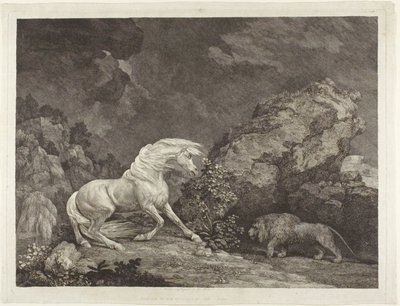 Un cavallo spaventato da un leone da George Stubbs