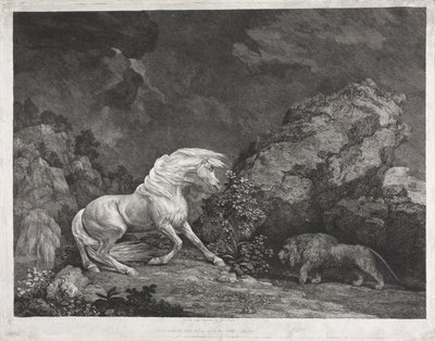Un cavallo spaventato da un leone, 1777 da George Stubbs