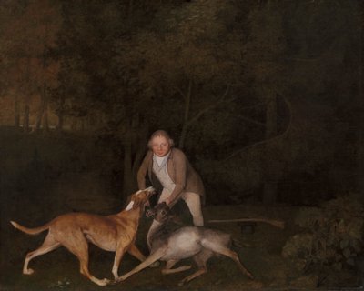 Freeman, il guardiacaccia del conte di Clarendon, con una cerva morente e un cane da George Stubbs