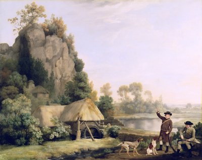 Due Gentiluomini a Caccia, con una Vista di Creswell Crags da George Stubbs