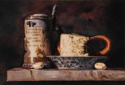 Natura morta con formaggio e boccale da George Thompson Hobbs