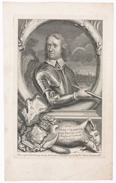 1653 Oliver Cromwell Lord Protettore di Inghilterra, Scozia e Irlanda da George Vertue
