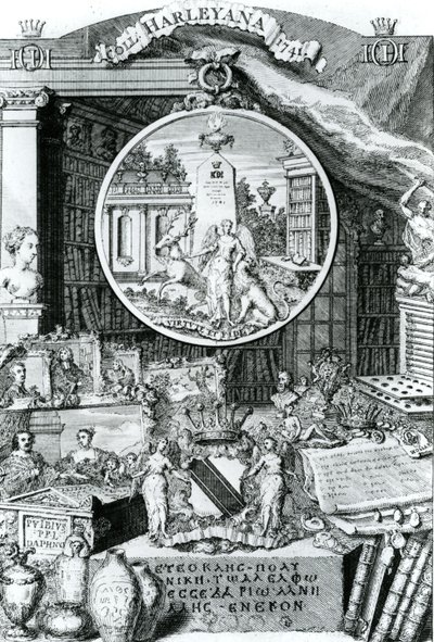Ex libris di Lord Harley, 1741 da George Vertue