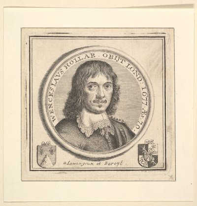 Busto di Hollar in una cornice circolare pubblicato in Vertues, Descrizione delle opere da George Vertue