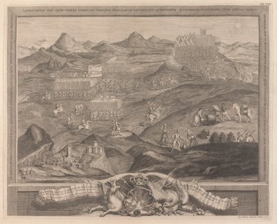 La schiera di battaglia di Carberry-hill vicino a Edimburgo con la resa di Maria Regina di Scozia ai Lord Confederati di Scozia e la fuga del Conte Bothwell, 1567 da George Vertue